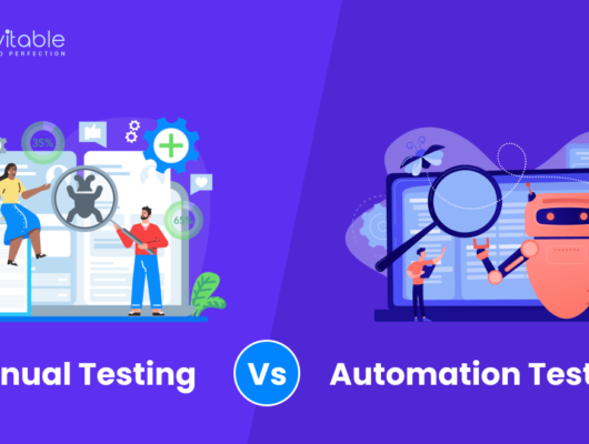 illustration image showing manual testing vs automation testing