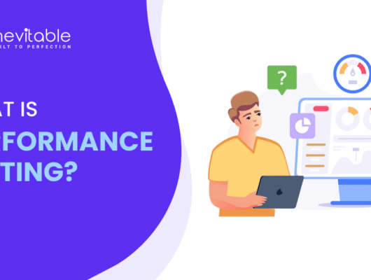 Featured Image with Illustration and text written what is performance testing?
